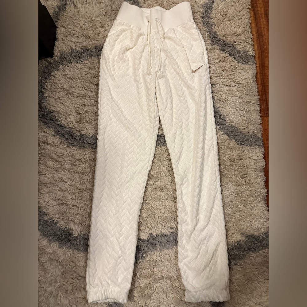 Nike white sweatpants, X-small